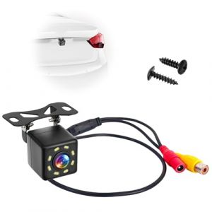 Cam&eacute;ra de Recul Voiture 12V, Cam&eacute;ra de Recul Vision Nocturne Ultra HD avec 8 LED, Angle Large 170&deg;, Etanch&eacute;it&eacute; IP68 et Lentille en Verre, Montage pour Cadre de Plaque, Adapt&eacute;e Voitures Camions SUV (XiaoYuQing, neuf)