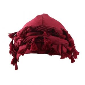 HIQIU Turban Durag vintage pour homme, avec doublure en satin, extensible, tour de cou, turban durag, rouge bordeaux, 58/60 cm (HIQIU UE, neuf)