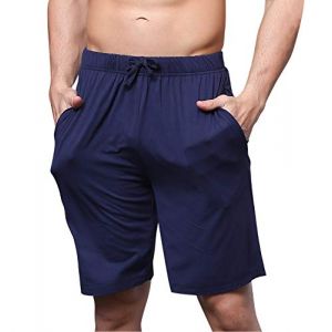 YAOMEI Homme Bas de Pyjama Shorts, Homme Modal Coton sous-vêtements Caleçon Boxer Trunk Bas de Pyjama Vêtements de Nuit Homme Ceinture élastique Ajustable et Poches Dormir (Bleu, 5XL) (Dolamen EU, neuf)