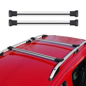 Barres de Toit transversales Compatible avec Peugeot 2008 2013-2019 Aluminium Gris (omacfrance, neuf)