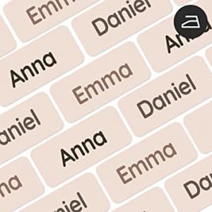 My Nametags&reg; 56 &Eacute;tiquettes Thermocollantes Personnalis&eacute;es | &Eacute;tiquettes V&ecirc;tement Enfant &agrave; Repasser Imperm&eacute;ables et Lavables en Machine | Pour l'&Eacute;cole, la Cr&egrave;che ou la Maison de Retraite | Beige (My Nametags, neuf)