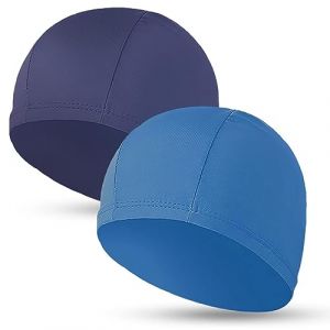 SURALIN 2PCS Bonnet Piscine Enfan Bonnet de Piscine Femmes Hommes Enfants Bonnet Piscine Bonnet de Bain Tissu Elastique Natation Adulte Bonnet Piscine (DANTA-, neuf)