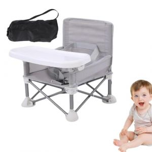 Chaise De Salle Pliable Pour BéBé, Chaise Bebe Pliante, SièGe Rehausseur Avec Plateau Amovible Pour Enfant, Table à Manger, IntéRieur Et ExtéRieur Camping Plage (gris) (changshashiwenwukejiyouxiangongsi, neuf)
