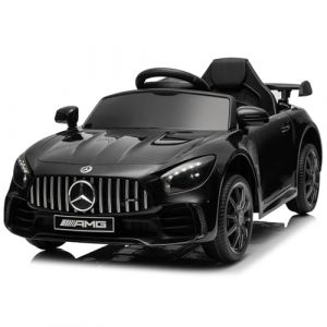 LALAHO Voitures &eacute;lectriques pour Enfants Mercedes Benz AMG GTR avec T&eacute;l&eacute;commande 2.4G, V&eacute;hicule &eacute;lectrique Enfant 2 Portes avec MP3 (Noir) (Sarefun, neuf)
