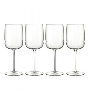 Luigi Bormioli Grandioso | Lot de 4 verres à vin Chardonnay 450 ml | Tige renforcée en titane | Fabriqués en cristal SON-hyx | Verre à vin blanc au design sinueux | Passe au lave-vaisselle | Fabriqué (WEBSTER IT, neuf)