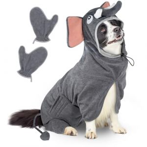 Bibykivn Peignoir pour Chien en Microfibre, Serviette pour Chien Super Absorbante, Lavable Serviette pour Animaux Peignoir de Bain, Réglable Peignoir pour Douche Natation (Éléphant, M) (Bibykivn, neuf)