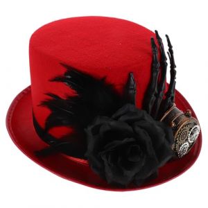iplusmile Chapeau Steampunk Halloween Unisexe avec Main de Cr&acirc;ne et Rose Haut de Forme L&eacute;ger et Respirant pour D&eacute;guisement et F&ecirc;te Accessoire Gothique Victorien pour Hommes et Femmes (Cosy & U, neuf)