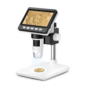 Misilmp Microscope Numérique, 4.3" USB Microscopes 1000X 1080P Zoom Caméra Microscope Loupe Vidéo Électronique pour Adultes/Enfants avec 8 LED Lumière, Vue PC, Compatible avec MacOS Windows (Mijiao, neuf)