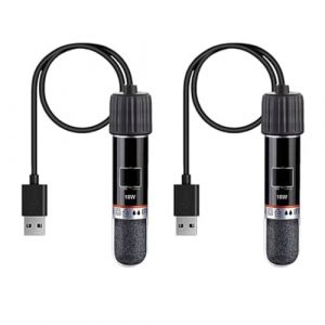 GERUI Lot de 2 mini tiges chauffantes USB pour aquarium 10 W avec thermostat, thermostat, chauffe-tortue pour petits aquariums, eau sal&eacute;e et eau douce (Mohicans, neuf)