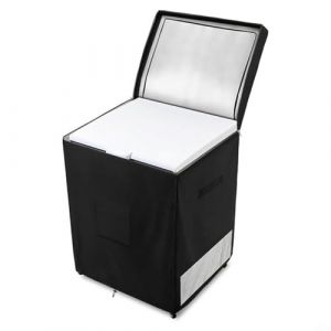 Housse de congélateur pour l'extérieur, housse de protection en tissu Oxford 210D imperméable, convient pour glacière de 7,0 pieds cubes, double ouverture, ouvertures d'aération (noir 55,88 x 63,5 x (Truworthymore, neuf)