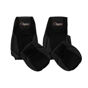 F-CORE Housses de Siege Camion compatibilit&eacute; pour DAF XG+ XG XF NG 10.21- Conducteir Pliable Passager sans Table Noir (F-CORE, neuf)