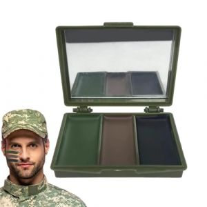 Peinture de camouflage pour le visage, huile de camouflage pour peinture pour le visage - Peinture pour le visage camouflage,Peinture de visage de chasse multicolore longue durée avec miroir, peinture (Kbsin212, neuf)