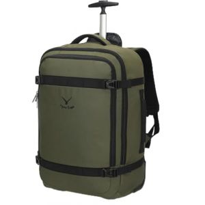 Hynes Eagle Valise Trolley Bagage Soute Roulette Valise Bagage de Cabine Sacs de Voyage a roulettes Sac a Dos Cabine Avion 42L Vert Fonc&eacute; avec Poche pour Bouteille d'eau (E-type, neuf)