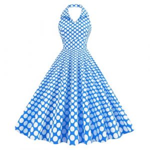 PINTUTU Robe Vintage Ann&eacute;es 50 Femme Retro Rockabilly Pin Up &Eacute;l&eacute;gante Robes sans Manche Dos Nu D&eacute;collet&eacute; en C&oelig;ur Polka Dot Trap&egrave;ze Mariage Cocktail Soir&eacute;e F&ecirc;te C&eacute;r&eacute;monie D&eacute;contract&eacute;e au Genou Midi (PINTUTU SEXY, neuf)