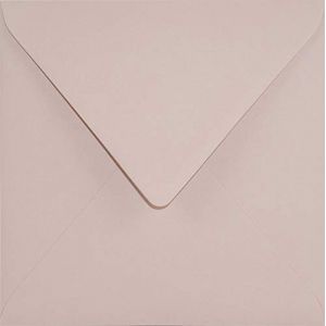 Netuno 100 enveloppes carrées vieux rose 153x153 mm 120g Keaykolour Old Rose enveloppes écologiques en papier recyclé enveloppes colorées recyclées pour cartes de vœux invitations anniversaires Noël (netuno, neuf)