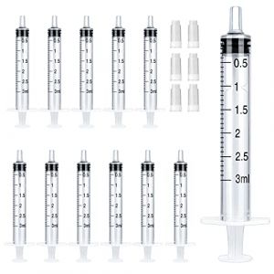 Lot de 20 seringues en plastique de 3 ml avec couvercle - Pour colostrum stérile - Sans aiguille - Pour colle, encre, huile de moteur, présure d'alimentation pour animaux de nouveau-né (LXQTRADE, neuf)