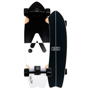 ACTA Surfskate Upside Down 32" – Noir & Blanc - Planche de Surf-Skate en érable 7 Plis - Idéal pour débutants & intermédiaires - pour pumptrack, Cruising et Carving Urbain (Trustry., neuf)