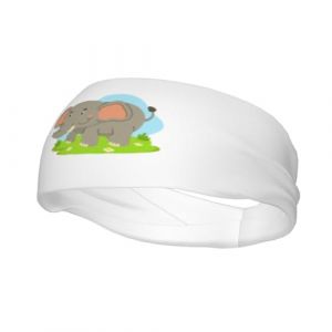 Bandeaux de sport antidérapants et anti-transpiration pour homme et femme, motif éléphant mignon, style dessin animé, idéal pour la gym, le basket-ball, le yoga (ruianshihuichenjiayouzhanguanliyouxiangongsi, neuf)