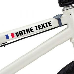 Lot de 2 Autocollant Personnalis&eacute; avec Drapeau pour Cadre de V&eacute;lo &ndash; Sticker Pr&eacute;nom en Vinyle Imperm&eacute;able &ndash; Id&eacute;al pour V&eacute;lo de Route ou VTT(Transparent) (Xtray Trade, neuf)