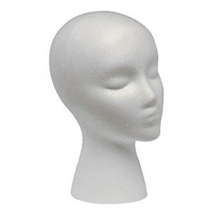 Xiton 1 PC TêTe De PolystyrèNe TêTe De Styromousse Mousse Mannequin Tete A Perruque Tete De Mannequin Avec Visage FéMinin Pour Cheveux De Perruque Des Lunettes Chapeau Afficher (Mluckyhuge, neuf)