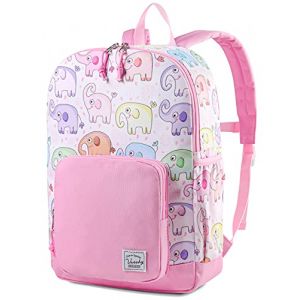 VASCHY Cartable Filles Maternelle, Mignon Sac à Dos Enfants 4-6 Ans Léger Sac a Dos Filles Imperméable pour A4 Dossier Préscolaire Voyage avec Sangle de Poitrine, Éléphant Rose (Vaschy, neuf)
