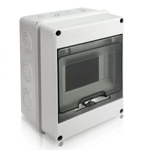 Royouzi Coffret Electrique Etanche, IP65 5-MODULES Ableaux à Disjoncteurs éLectriques Boitier, Etanche Electrique Exterieur, Armoire de Contrôle, Boitier de Jonction pour Utilisation à l'extérieur (Rorokit store, neuf)