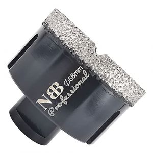 NBB Scie cloche diamant brasé sous vide avec M14, pour le forage à sec ou humide de manière professionnelle sur porcelaine dure, céramique, carrelage, granit, pour meuleuse d'angle (Dia.68mm) (EASTAR SUPER HARD TOOLS S.L., neuf)