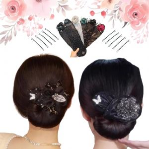 Ball Hair Clip, Flower Hair Bun Roller, Ball Hair Clip Bun Roller, Flower Hair Clip, Lazy Hair Curler Deft Bun, Magic Twist Clip Hair Accessories, Easy Fast Snap Roll Hair Tool (2pcs-F) (wuhuxianwenshangmaoyouxiangongsi, neuf)