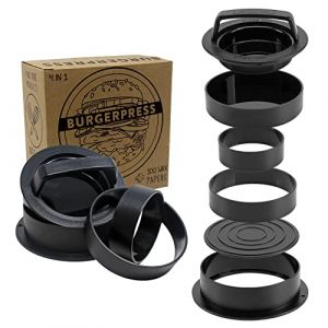 Moule Steak Hach&eacute; | 4 Formats de Steaks | Presse Steak Hach&eacute; | Presse Hamburger | Burger Press | Presse Burger | 100 pc S&eacute;parateur (riijk, neuf)