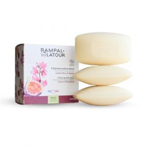 Rampal Latour - 3 Savonnettes surgrasses Bio - Nettoyant Mains et Corps - 3x150g (Fleur de Figuier) (RAMPAL LATOUR, neuf)