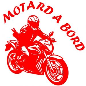 Sticker Autocollant Motard a Bord, Stickers Voiture Motard, Vinyle haute performance pour voiture (rouge) (tmz-creation, neuf)