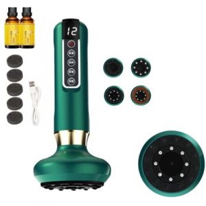 Serenya Masseur Anti Cellulite Avis, Serenya Anti Cellulite Puissant Appareil Massage Cellulite, Ventouse Electrique Anti Cellulité, Avec 12 Modes D'Aspiration (Noir naturel Bianstone-Vert) (Chahuo, neuf)