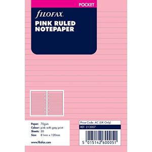 Filofax 213007 Recharge pour Organiseur feuille de note lign&eacute; Rose (FOURNITURE DISCOUNT, neuf)