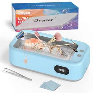 Nettoyeur Ultrasons, 640ml Bac a Ultrason, 49000Hz ultrasonic cleaner avec &Eacute;cran Num&eacute;rique, 5 Modes de Nettoyeur Ultrason Bijoux pour Lunettes, Dentiers, Montres, Collier, Monnaie (blue) (True to Pure, neuf)