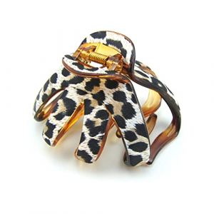 Meilliwish Noble Belle Grosse Grande Elegant Temperament Les femmes Titulaire de queue de cheval Pince &agrave; cheveux(D104)(Leopard) (Meilliwish, neuf)