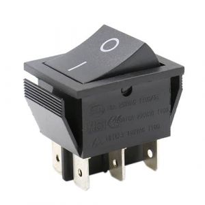 CABLEPELADO Interrupteur à bascule, interrupteur 2 positions, interrupteur 6 voies, interrupteur 6 broches, interrupteur ON-OFF DPDT, 16 A 250 VAC, noir sans LED (CABLEPELADO, neuf)