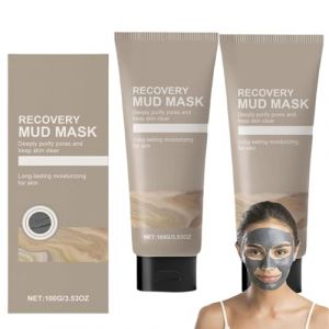 Recovery Mud Mask – Deep Cleansing & Hydrating with Boryeong Mud, Relief Korean Mud Clay Face Mask, Hydrating & Moisturizing Deep Pore Cleanser, Oil Control for All Skin Types (2 Pcs) (Lubinus, neuf)