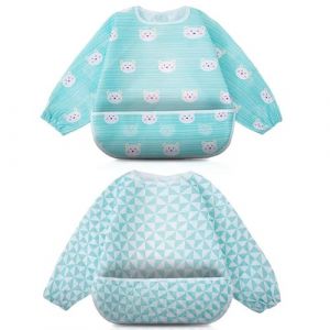 Little Dimsum Bavoirs Bebe avec Manches, Bavoir Manches Longue Bebe Bavoir Imperm&eacute;able B&eacute;b&eacute;, Tablier Peinture Enfant Convient aux Enfants de 6 Mois &agrave; 3 Ans (Little-Dimsum, neuf)