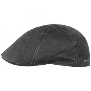 Stetson Casquette Level Gatsby Homme - Gavroche Plate d'été avec visière, visière Printemps-été - XL (60-61 cm) Noir (Hatmaster - Outlet, neuf)