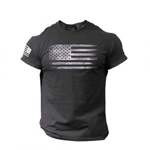 Tee Shirt Homme Drapeau Americain Manches Courtes Et Col Rond T Shirt Musculation Printemps Et été Casual Shirt Tops Elégant et Chic Imprimé Rétro Tshirt Homme Marque Soldes (sutelang lurryly (7-15 jours de livraison), neuf)