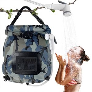 Sac de Douche Solaire Camping,20L Douche de Voyage avec Pomme de Douche,Solaire Sac de Douche,Pliant Extérieur pour Douche,Température 45 °C avec Commutable Tête de Douche,pour Randonnée Escalade (Nadia.Nie, neuf)