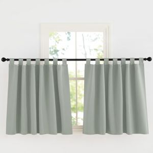 KGORGE Rideau Cuisine Occultants Court, Rideaux pour Chambre Enfants/Adultes avec Pattes, Decoration Maison Petite Fenetre, 2 Pièces, L140 x H90 cm, Vert (KGORGEHOME, neuf)