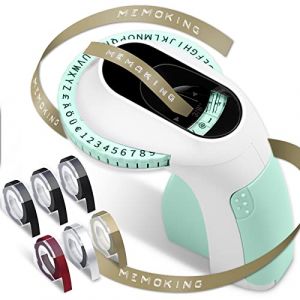 Memoking Etiqueteuse Etiqueteuse 3D E975 avec 6 Rouleaux d'&eacute;tiquettes &agrave; gaufrer, &eacute;tiqueteuse Manuelle avec gaufrage, &eacute;tiqueteuse Portable pour l'organisation, Le Bricolage (&pound;/&euro;, &Auml;, &Ouml;, &Uuml;) (Memoking-FR, neuf)