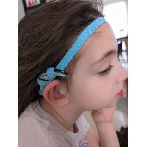 Bandeau antiderapant pour implant et prothese auditive taille ajustable (Turquoise, Taille ajustable) (SOFIZZE, neuf)