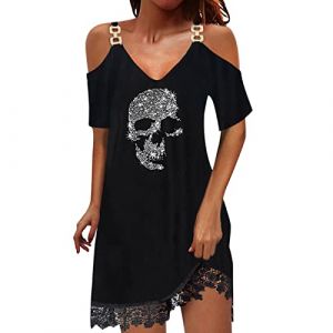 WVONIF Tunique Femme Blanche Longue Pas Cher Elégantes col en V sans Manches Robes de Soirée Robe de Bal pour Mariage Robes de Cocktail Longues Robes Décontractées Robe D'été Robe de Soirée (BAULMD（90% Big Promotion Without Discount Code ）, neuf)