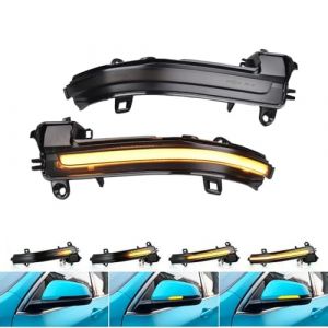 Yoegerery Paire de clignotant de retroviseur latral LED pour B-MW 1 2 3 4 Série F20 F21 LCI F22 F23 F87 M2 F30 LCI F31 LCI F34 GT F32 F33 F36 i3 I01 X1 E84 (Noir) (Yoegerery, neuf)
