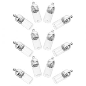 Veemoon 12pi&egrave;ces Breloque Flacon Verre Transparent Pendentif Mini Flacon Cylindrique de Fiole Vide pour Aromath&eacute;rapie et Loisirs Cr&eacute;atifs (lucy Liu, neuf)