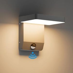 K-Bright Luminaire exterieur avec detecteur de mouvement, Lumi&egrave;re ext&eacute;rieure angle d'&eacute;clairage r&eacute;glable 20W 1320lm 3000K IP65 Applique Murale Gris fonc&eacute;(rectangle) (K-Bright Store, neuf)