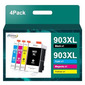 RUDGUZ 903 XL 903XL Cartouches d'encre Remplacement pour HP 903 Cartouches Encre pour HP Officejet Pro 6970 6960 pour Officejet Pro 6970 6960 All-in-One Imprimante (1 Noir,1 Cyan,1 Magenta,1 Jaune) (kunmingmuwengshangmaoLtd, neuf)