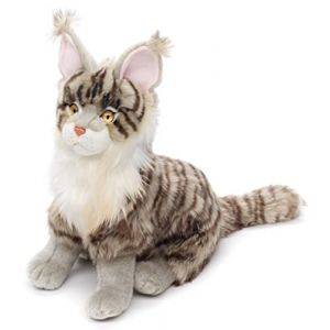 Uni-Toys - Chat Maine Coon Assis (Gris) – 30 cm (Hauteur) – Peluche Chat – Doudou (Uni-Toys Shop, neuf)